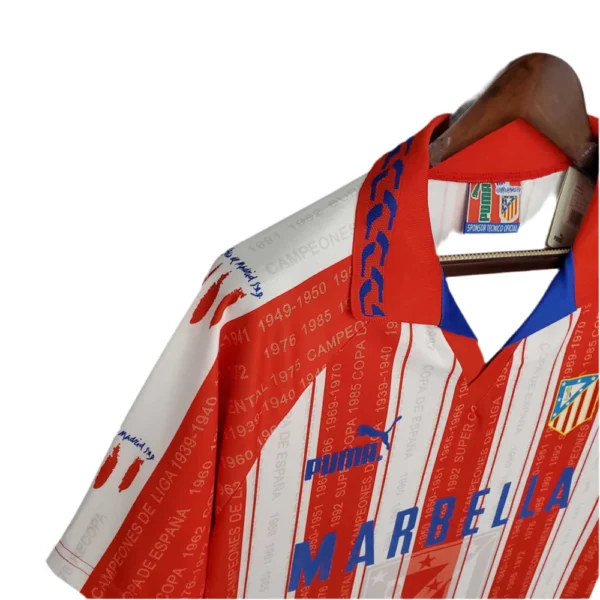 Camisola Atlético de Madrid Retrô 1995/1996 - Branca e Vermelha - Image 4