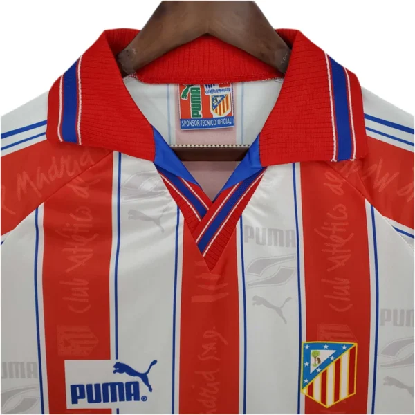 Camisola Atlético de Madrid Retrô 1996/1997 Branca e Vermelha - Image 5