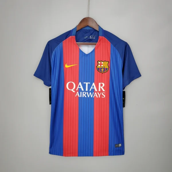 Camisola Barcelona I Retrô 16/17 - Azul