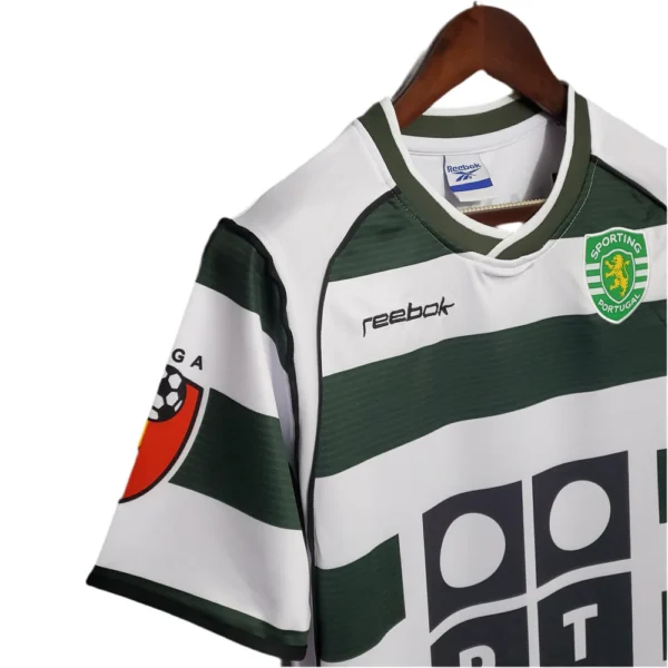 Camisola Retro Sporting I 2002/2003 - Verde e Branco - Image 2