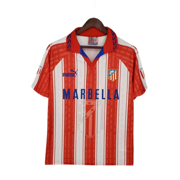 Camisola Atlético de Madrid Retrô 1995/1996 - Branca e Vermelha