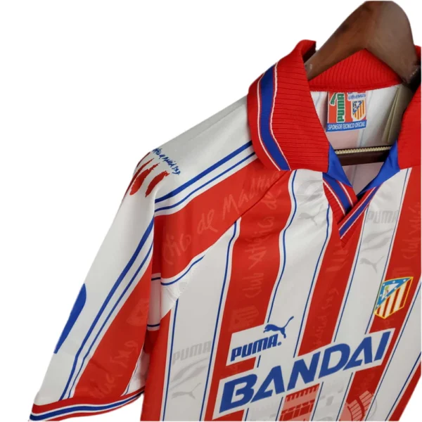Camisola Atlético de Madrid Retrô 1996/1997 Branca e Vermelha - Image 4