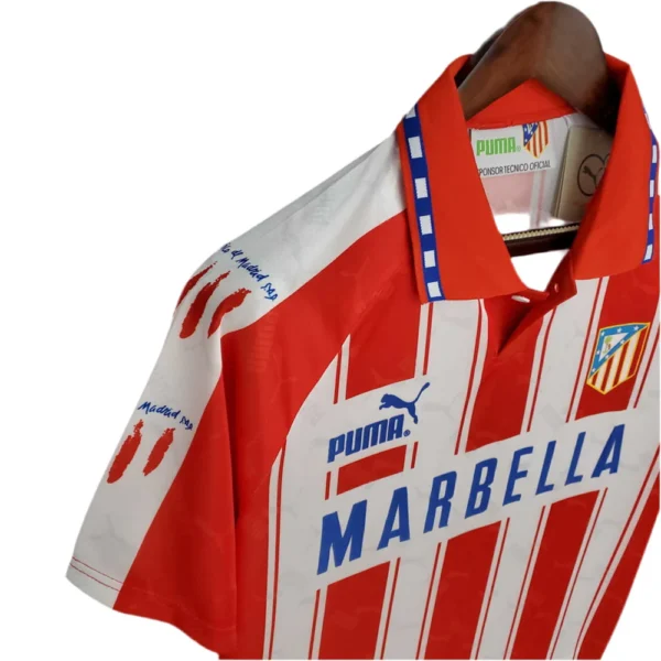 Camisola Atlético de Madrid Retrô 1994/1995 - Branca e Vermelha - Image 4